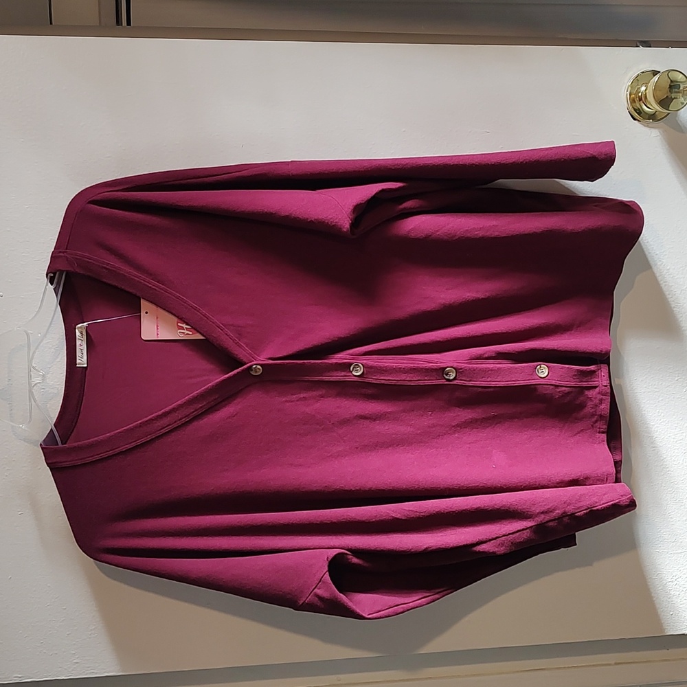 Hard and Hips Juniors Button Down Burgundy Vest Size L